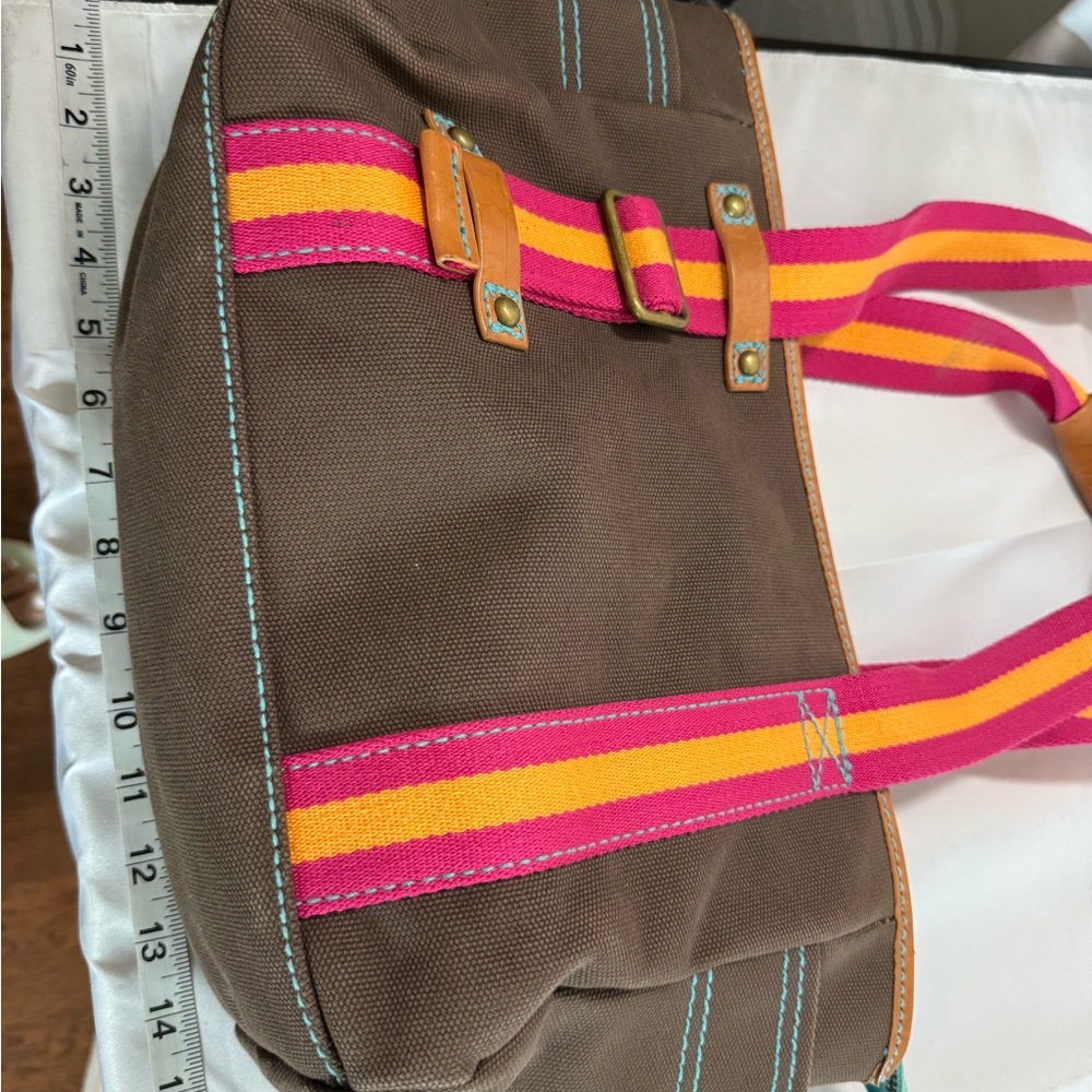 GAP Brown and Pink Tote with Structured Design